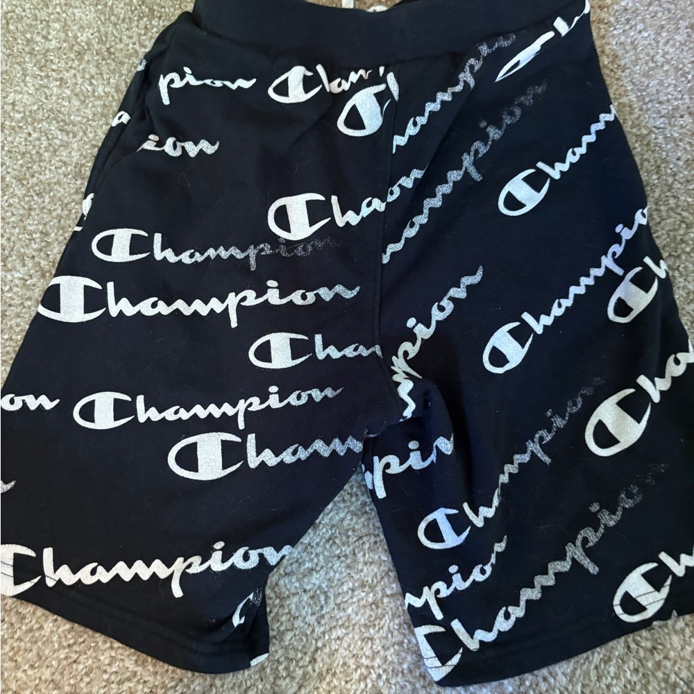 Black Champion Logo Shorts